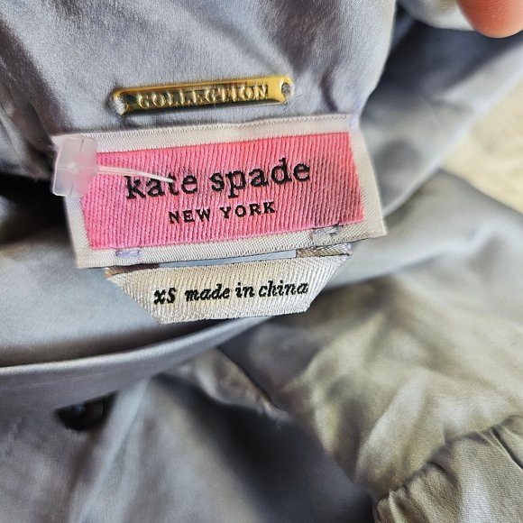 Kate Spade New York Women's Light Gray 100% Silk Buttons Up Shirt Size XS - Picture 7 of 8